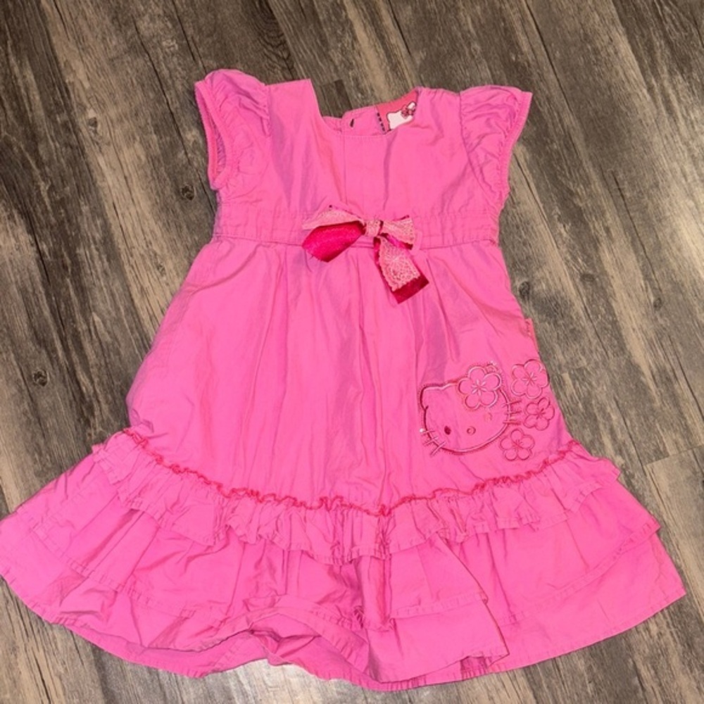 Vintage kids Hello Kitty Pink Dress with Bow Accent size 3 T